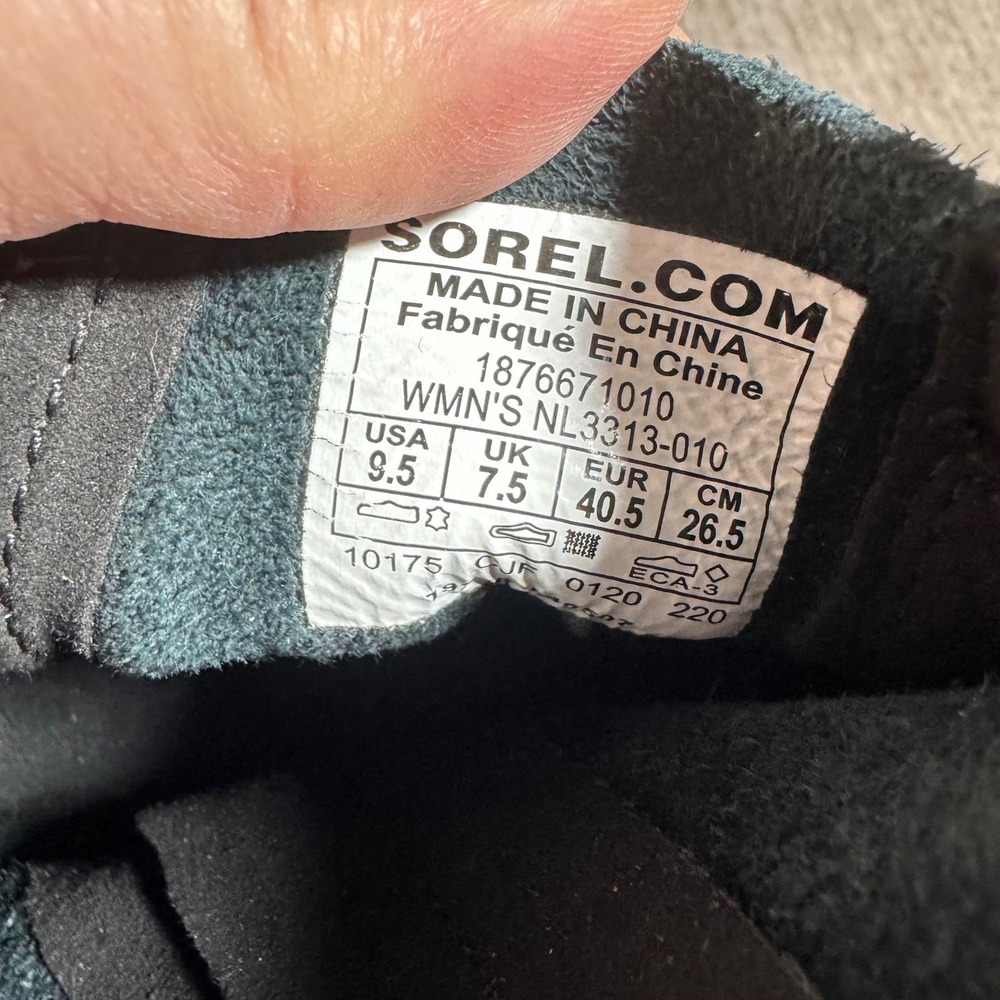 Sorel Joan of Arctic Wedge II Chelsea Black Suede Zip Ankle Boots Women's 9.5 - Picture 9 of 10